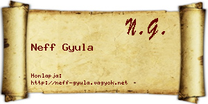 Neff Gyula névjegykártya
