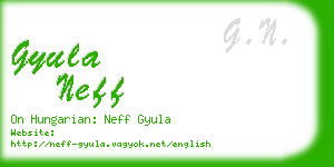 gyula neff business card